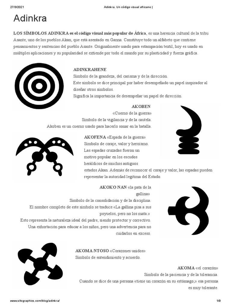 Adinkra. Un Código Visual Africano | PDF | Amor, image size:768x1024