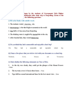 Listening: I) Fill in The Blanks With Suitable Words