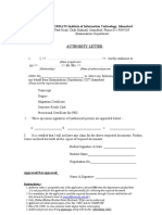 Authority Letter: COMSATS Institute of Information Technology, Islamabad