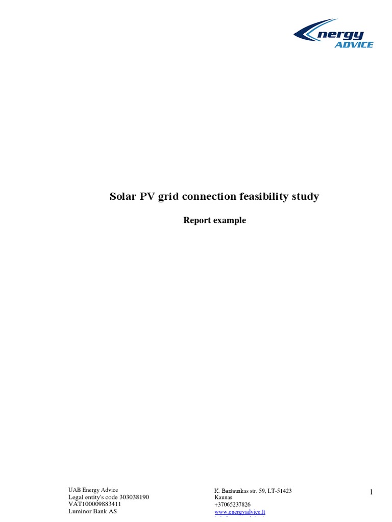 Solar PV Grid Connection Feasibility Study | PDF | Photovoltaic System ...