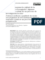 ¿Podemos Mejorar La Calidad de La Escritura en El Posgrado? Algunas Respuestas A Partir de Un Proceso de Investigación-Acción