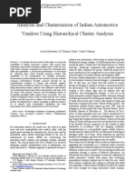 Analysis and Clusterisation of Indian Automotive Vendors Using Hierarchical Cluster Analysis