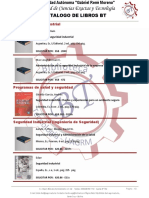 Catalogo Libros Seguridad Industrial BT (10 Titulos 38 Ejemplares)