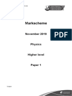 November2019 Physics Paper 1 HL Markscheme