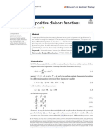 On The Sum of Positive Divisors Functions: Research