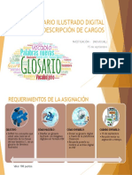 Glosario ilustrado digital con definiciones de cargos