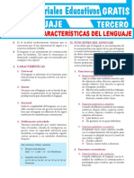 Lenguaje I Características y Funciones para Tercer Grado de Secundaria