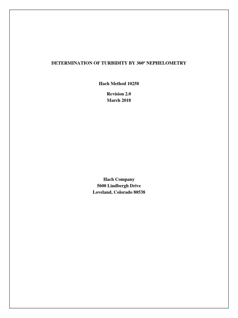 Hach Method 10258 Revision 2 2018 March PDF Waste Management Waste