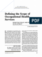 Defining The Scope of Occupational Health Services: Effective Policy and Procedure Development