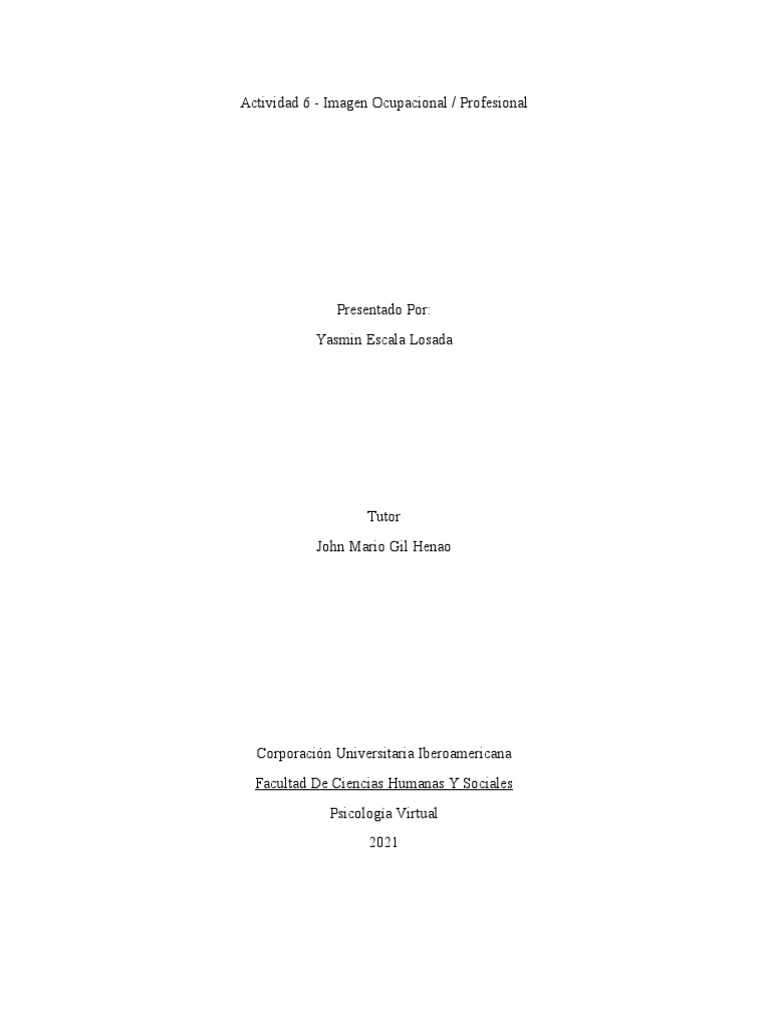 Actividad 6: Imagen Profesional | PDF | Crecimiento personal y profesional