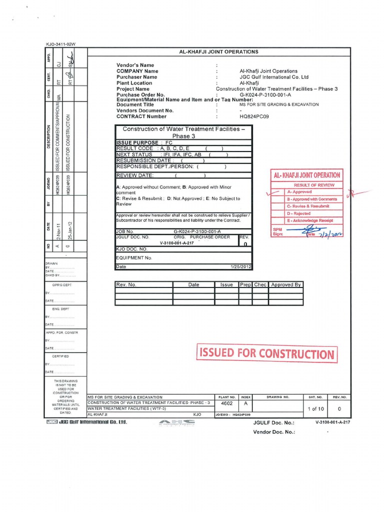 Method Statement for Site Grading & Excavation | PDF