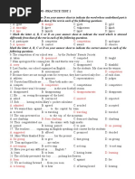 English 11 Unit 6: Competitions - Practice Test 1