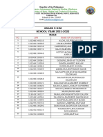 Grade 8 Kim SCHOOL YEAR 2021-2022 Male