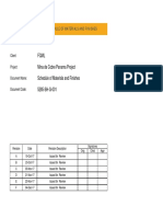 Schedule of Materials and Finishes: Client