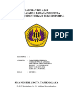 Laporan Belajar B. Indonesia - Kelompok 1 - Xii Mipa 6 - Modul KD 3.5 Identifikasi Teks Editorial