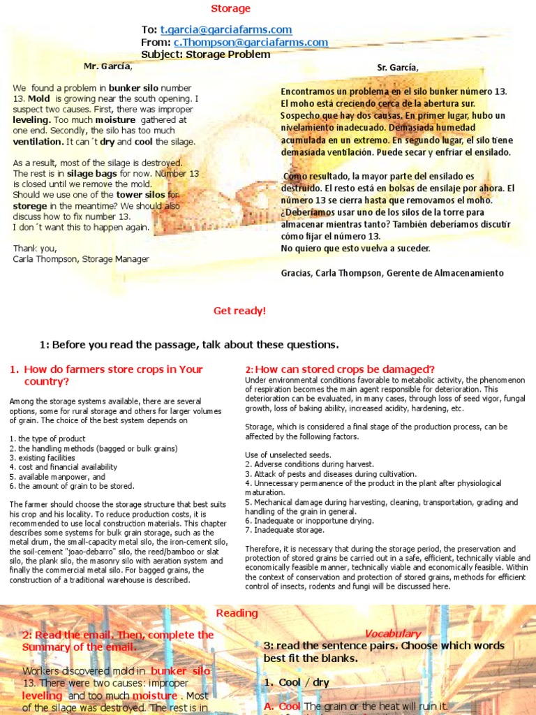 To: From: Subject: Storage Problem Sr. García | PDF | Grain | Seed