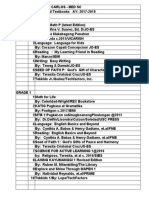 USC Bed SC Recommended Textbooks 2017-2018