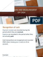 Recognition and Measurement of Cash