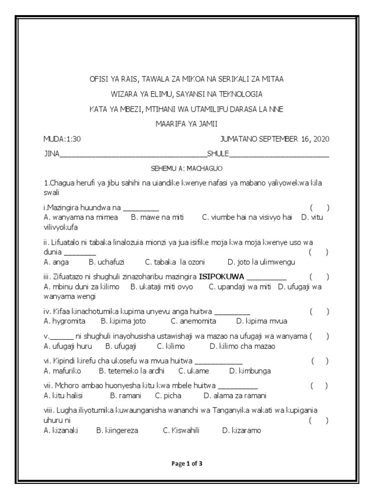 Maarifa Ya Jamii | PDF