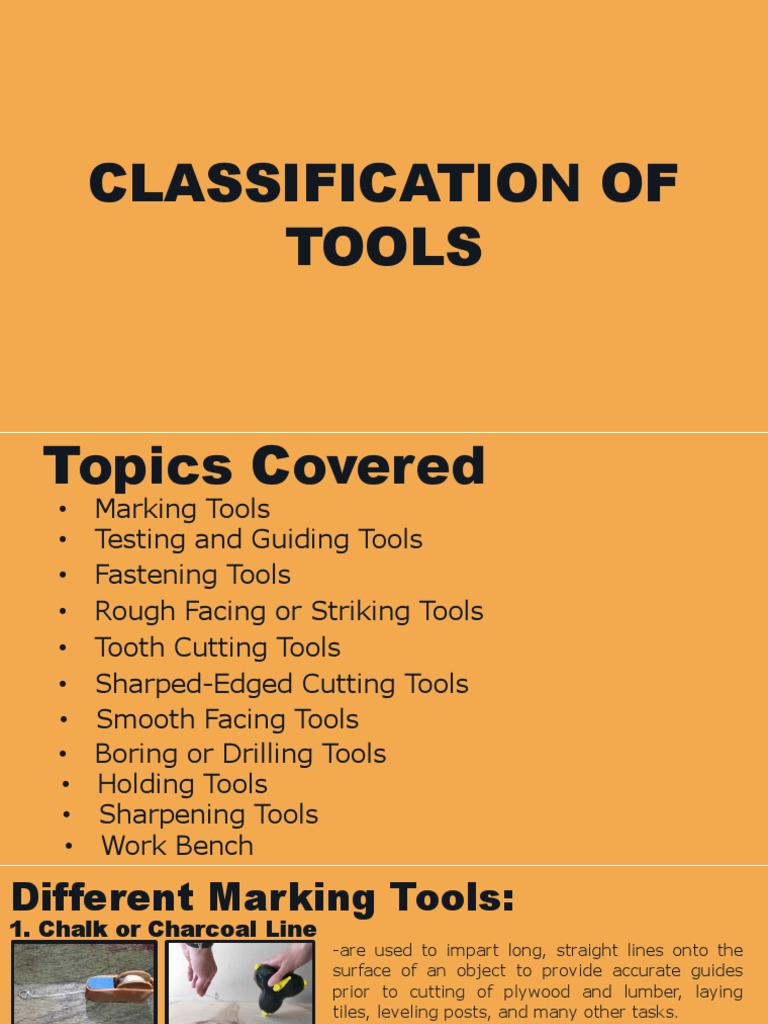 Classification of Tools PDF Blade Wood
