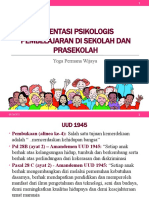 7 Orientasi Psikologis Pembelajaran Di Sekolah Dan Pra Sekolah