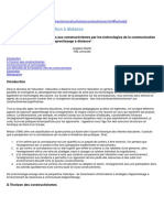 Constructivisme Et Formation À Distance, Du Behaviorisme Au Constructivisme (A. Martel)