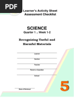 Science: Learner's Activity Sheet Assessment Checklist