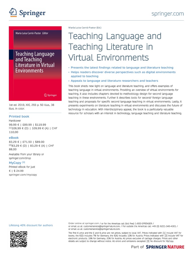 Teaching Language in Virtual Environments | PDF | E Books | Books