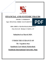 Financial and Systemic Frauds: Submitted On March 2020