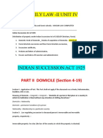 Family Law - Ii Unit Iv: PART II DOMICILE (Section 4-19)