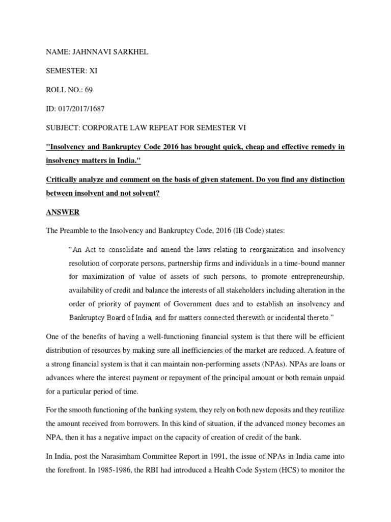 Corporate Law Pdf Bankruptcy Liquidation