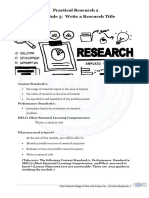 Practical Research 2 Module 5: Write A Research Title