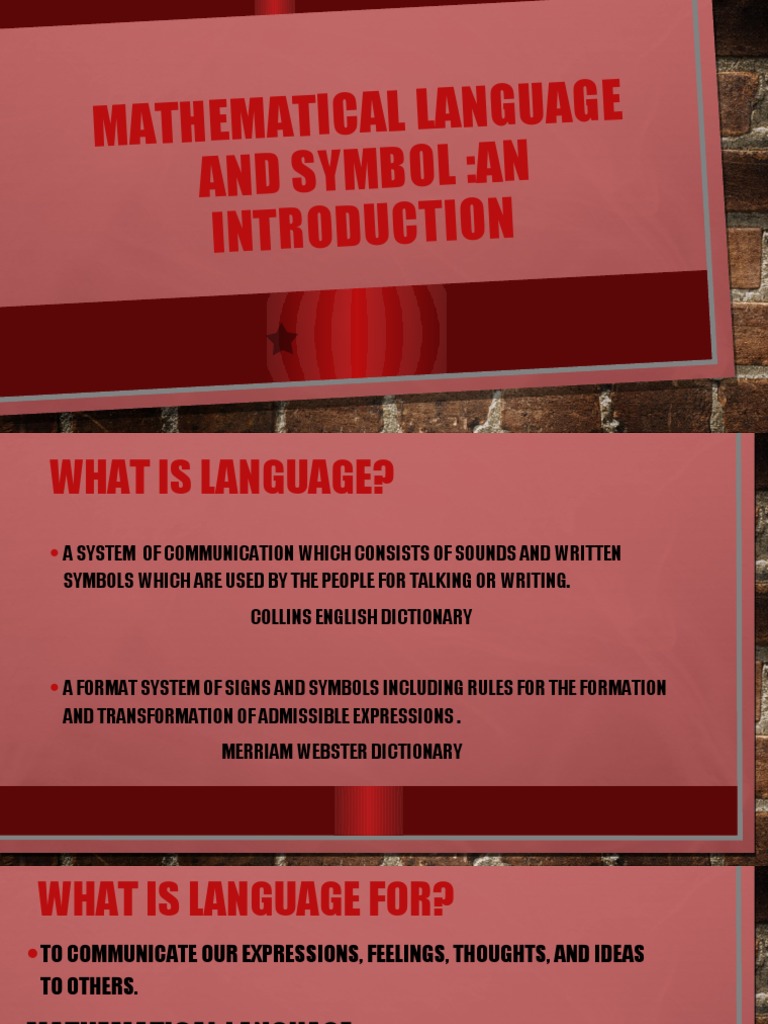 Mathematical Language and Symbol | PDF | Sentence (Linguistics ...