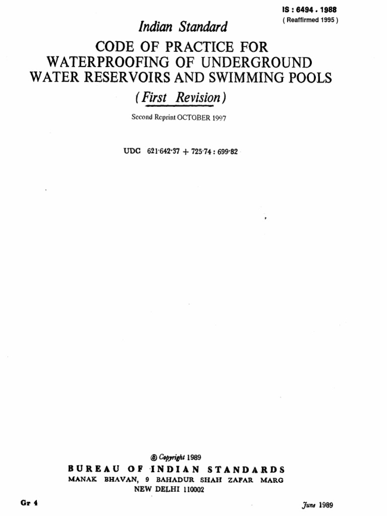 Code of Practice For Waterproofing of Underground ...