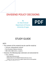 Dividend Policy and Firm Value