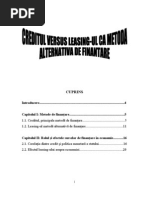 Leasing Financiar Versus Leasing Operational Dana