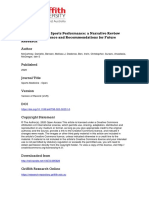 Cannabidiol and Sports Performance - A Narrative Review