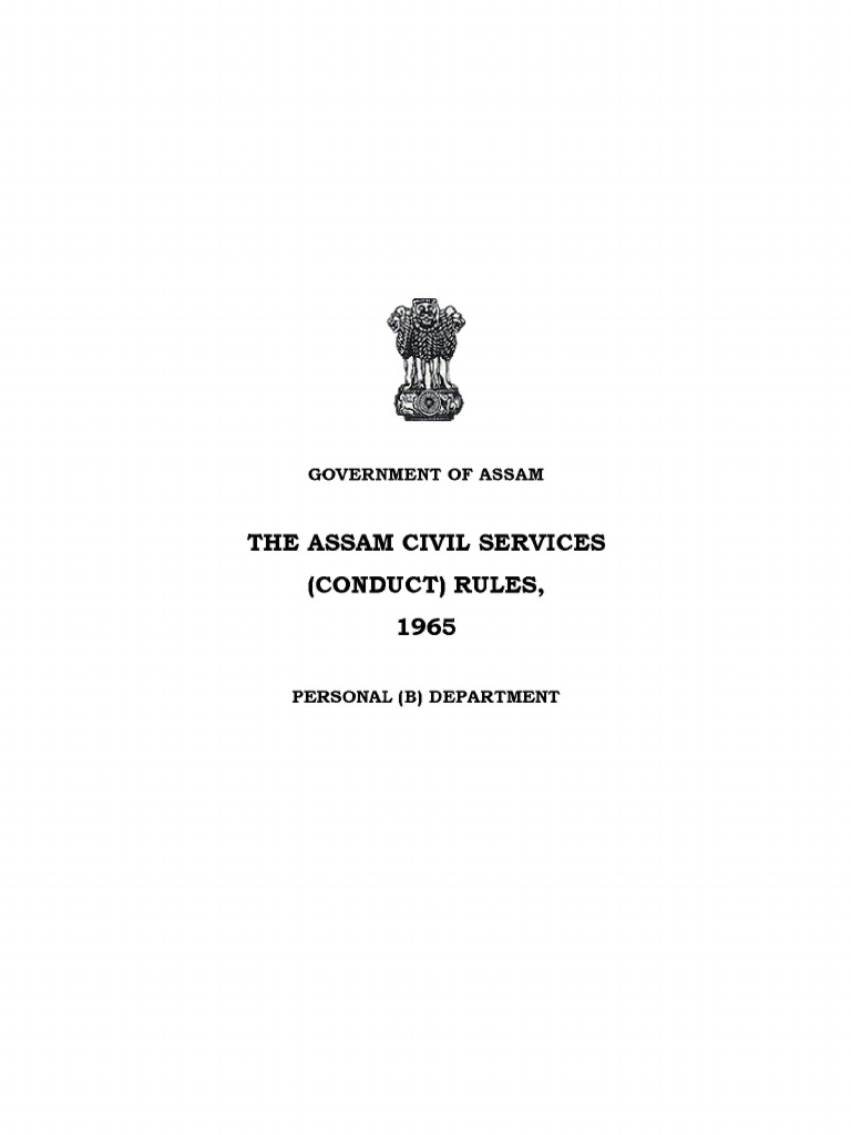 The Assam Civil Services (Conduct) Rules, 196500 PDF