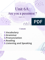 Unit 6A:: Are You A Pessimist ?