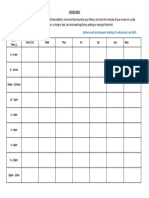 Activity Diary: (Write in Each Box) Example: Watching TV With Partner, Sad (60%)