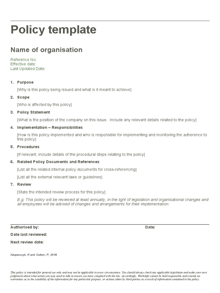 Company Policy Template Guide | PDF | Finance & Money Management