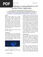 A Survey of Machine Learning Methods For Iot and Their Future Applications