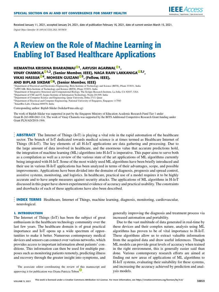 AI & IoT in Smart Healthcare | PDF | Regression Analysis | Internet Of ...