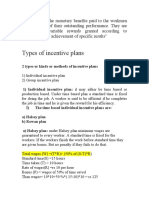 Types of Incentive Plans