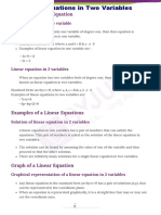 Linear Equations in Two Variables Class 9