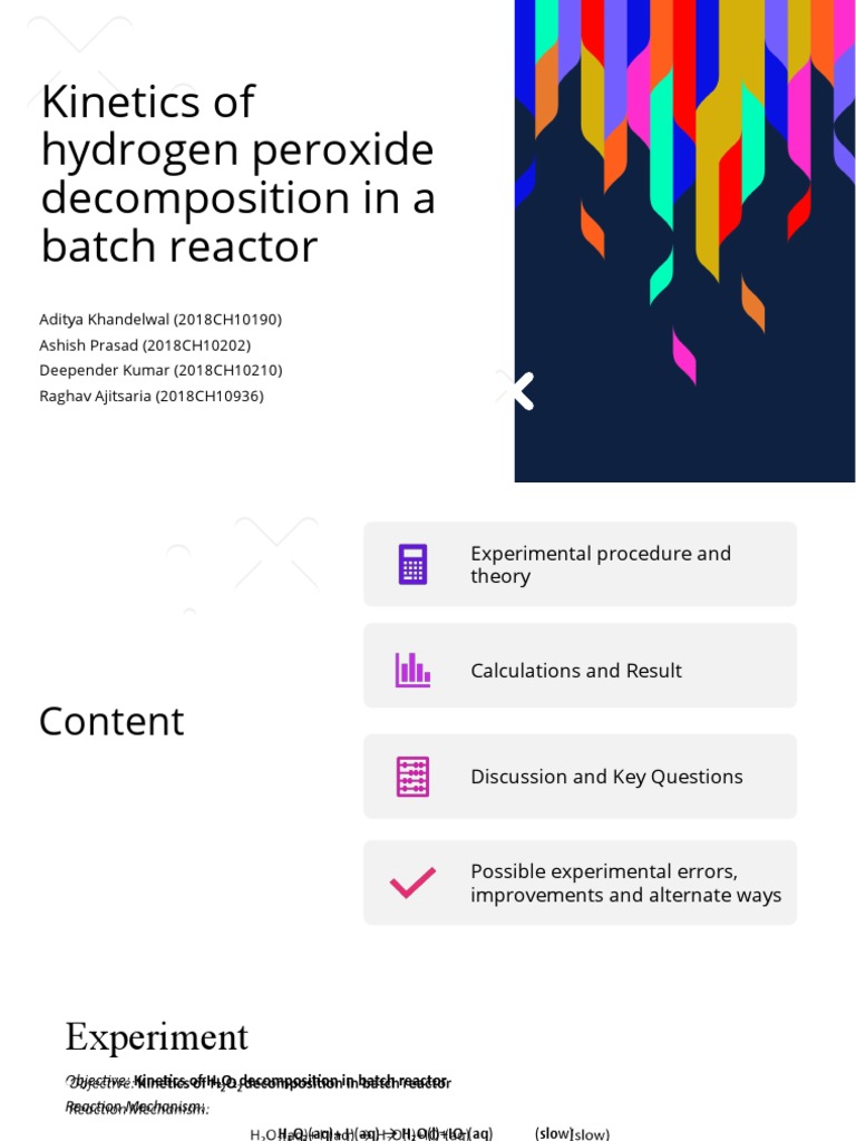Kinetics of H2O2 Decomposition in Reactor | PDF | Hydrogen Peroxide ...