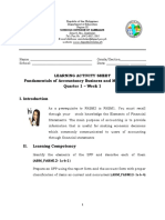 Learning Activity Sheet Fundamentals of Accountancy Business and Management 2 Quarter 1 - Week 1