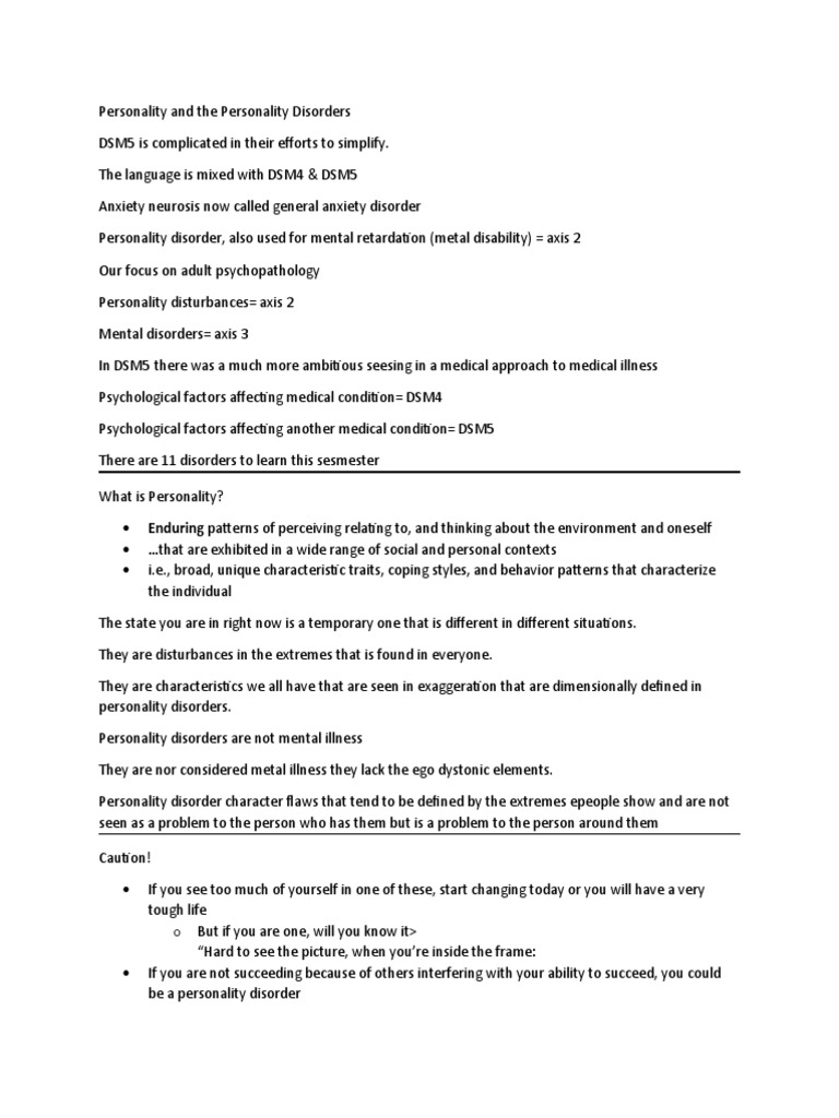 Personality and The Personality Disorders | PDF | Anxiety Disorder ...