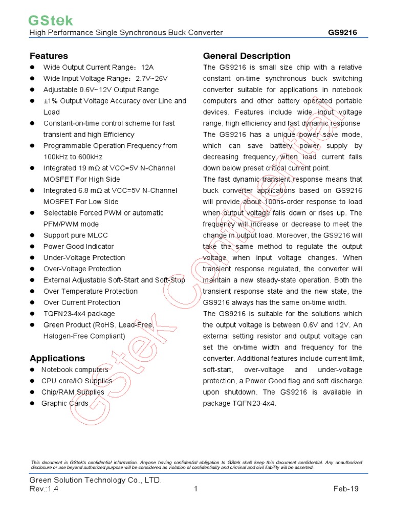 GS9216 | PDF | Electromagnetism | Electronic Engineering