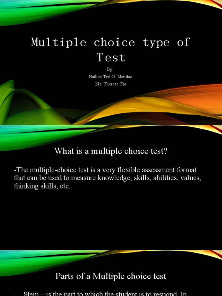 Multiple Choice Type of Test | PDF | Multiple Choice | Cognition